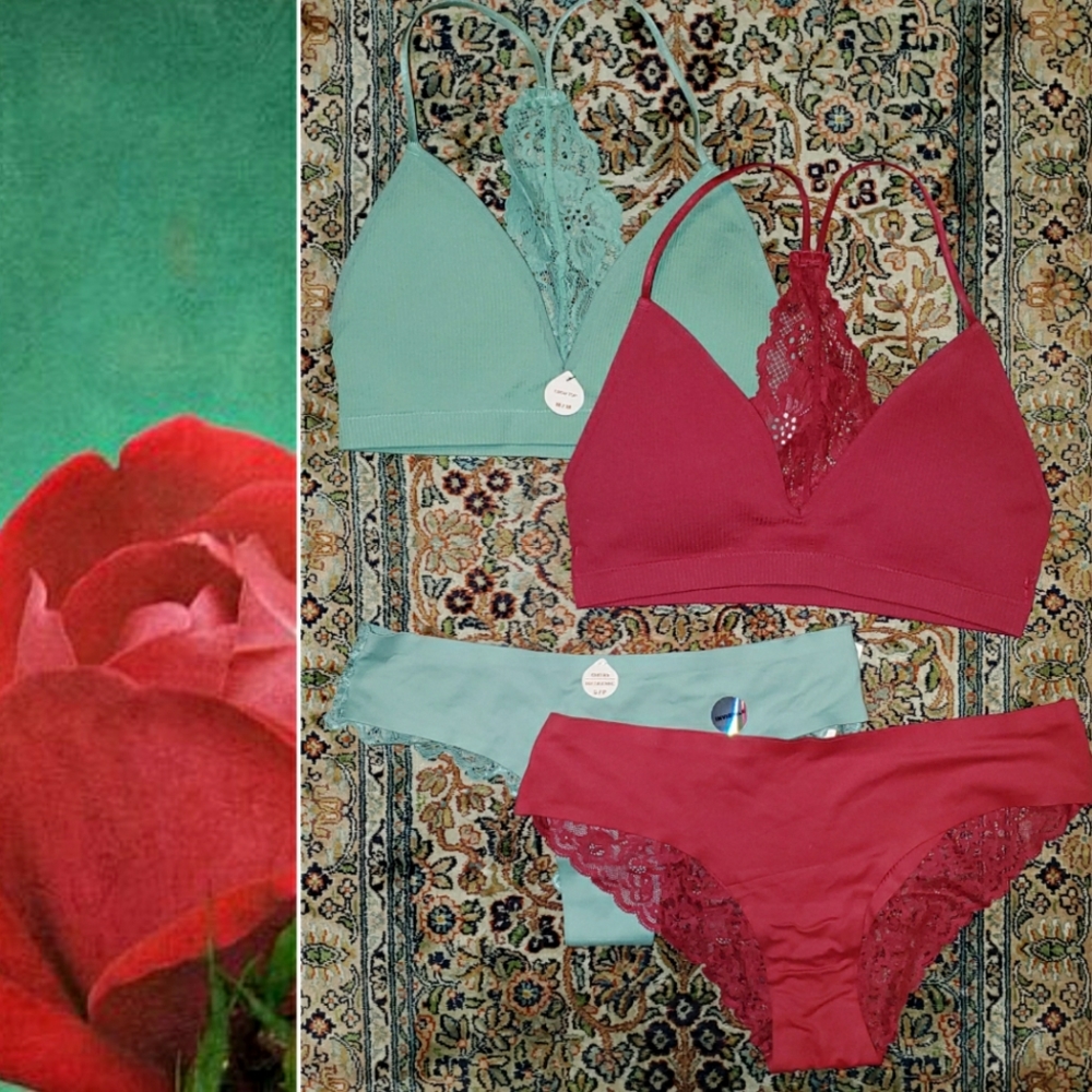 🦋🌹2 Lace Bralettes & Bottoms